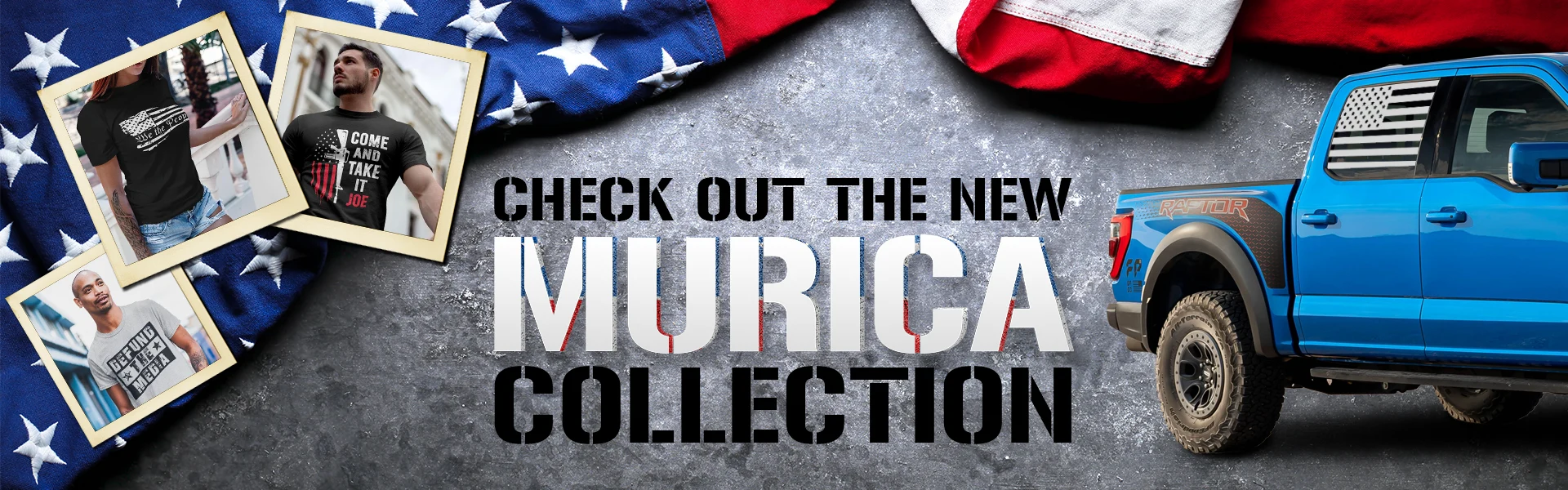 Rebel Decal Murica apparel collection campaign banner