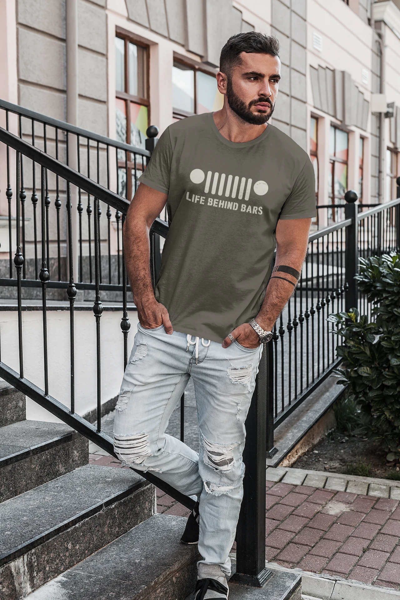 Rebel Decal Life Behind Bars Jeep grille apparel